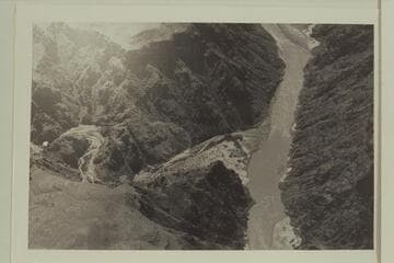 Looking downstream on Colorado River at mouth of Diamond Creek. Bright Angel gauge reported 6150 cfs