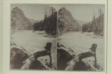 From a stereo:  No. 240:  "Views on the Green River," Red Canon Series.  This canon is 25 2/3 miles long and from 1,800 to 2,500 ft. deep.  Low Water