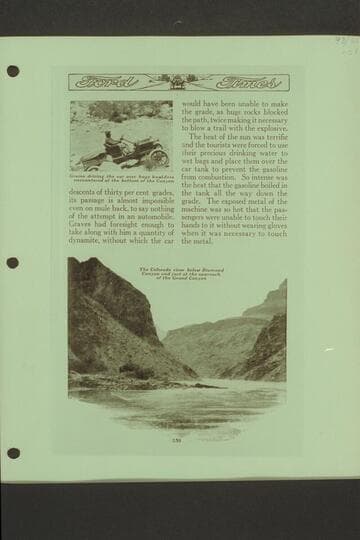 [Graves driving the car over huge boulders encountered at the bottom of the Canyon]