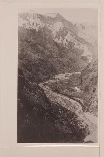 Camp Rust on Bright Angel Creek. Tents in row had a cot and wash basin. Other tent was cook tent