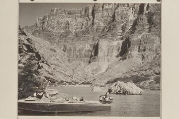 The "Rattlesnake" moored in lagoon at mouth of Little Colorado River