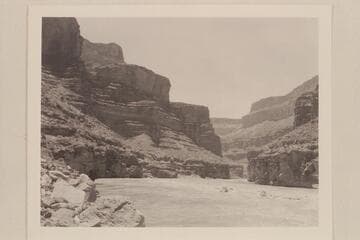 Canyon below rapid at Mile 24.5.  The waves are the lower end of the rapid