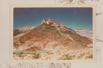 Chuar Creek or Lava Canyon at right from near the copper mine at left bank. Mile 65 1/2. Original transparency sold to USBR