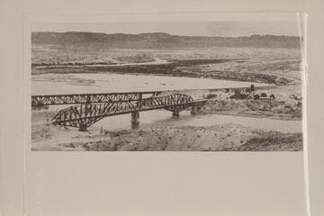 The bay and three bridges at Topock. The copy negative cut off one bridge