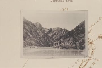 Down Canyon of Lodore from about Mile 226.8 with folding at upper end of The Blade in the distance