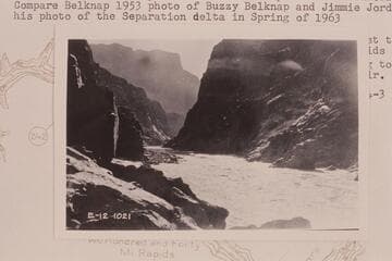 Up Grand Canyon from Mile 240.2 showing Rapid 248 by Cogswell's tally and he also numbered it #4, part of Separation Rapid