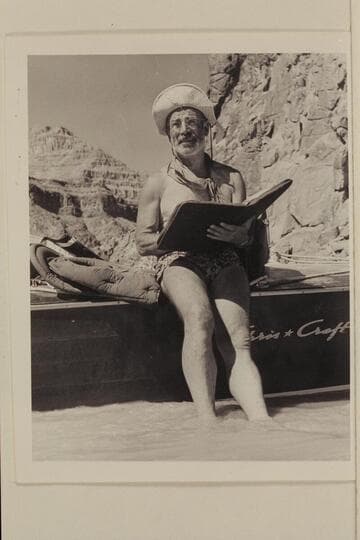 Dock Marston and his boat in lower Grand Canyon