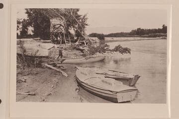 The boats used in the USGS survey of Cataract Canyon at Green River, Utah