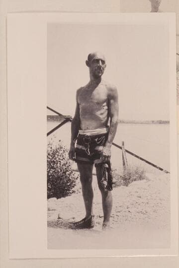 Oscar Jaeger on arrival at Needles