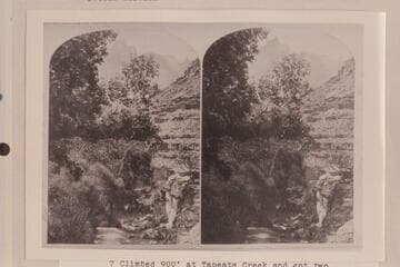 [print of a stereo] "Views on the Colorado River," Grand Canon Series.  No. 208:  Side Canon, Ta-peats River