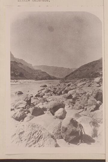 [print from half a stereo] "Views on the Colorado River," Grand Canon Series.  No. 189:  Boulders.  The view is downriver from the right bank above Chuar or Lava Creek near Mile 65
