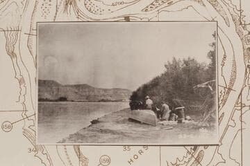 Repairing boats at camp 17 at Mile 165.75 in the Uintah Basin