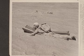 John Harvey Butchart of Flagstaff in his air-mattress navigation of the Grand Canyon at Tanner Creek