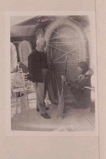 Dock Marston and Bill Belknap with Sportyak. Boulder City. News photo