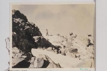 Examining boat tied 1/4 mile above Hermit Rapid which the Dusty Dozen believed was used in the attempt to rescue the Hyde couple. There is no evidence that this boat was used for the Hyde rescue