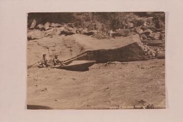A fold-flat boat in operation on the San Juan River; Rainbow Bridge-Monument Valley Exp