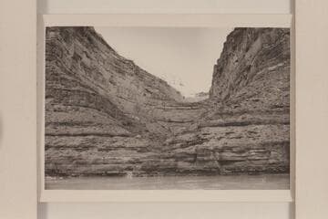 Taken when Lake Powell had backed into Cataract Canyon enough to submerge the fan. Various pictures tend to confirm this No. 13 is Cove Canyon