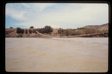 Suspension bridge, San Juan River, about 1/2 mile above mission
