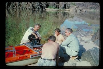 Jake rigs camera on yak at 217 Mile Rapid