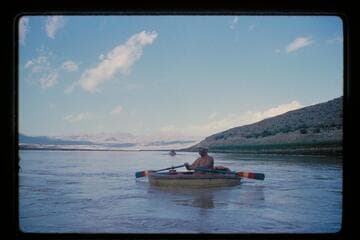 Bill Belknap and Jim Jordan coming to meet party; mouth of Grand Canyon