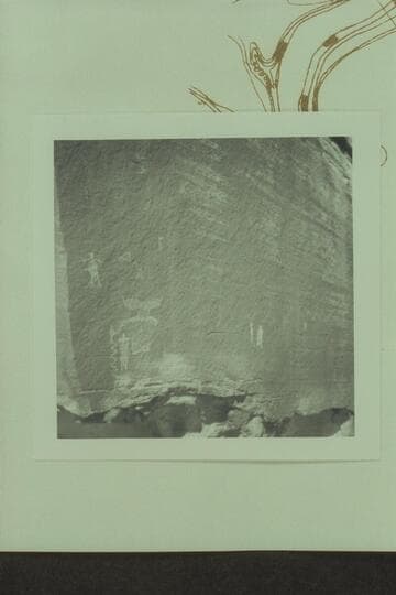 Petroglyphs at Mile 22 3/4, Green River. South side of furthest rock from river