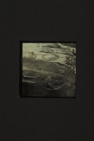 The sign and the inscription at Browns Riffle. Mile 12. Marble Canyon