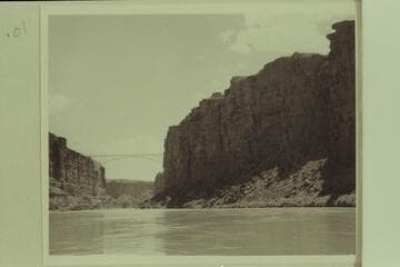 The highway bridge across Marble Gorge.  Lees Ferry 57,900 cfs