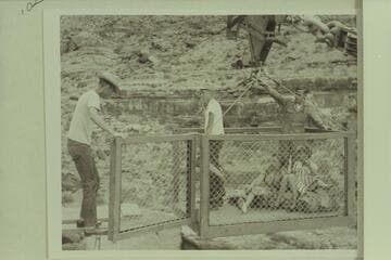 Mrs. Hudson and Margaret Marston in the skip at the bench landing of the cable