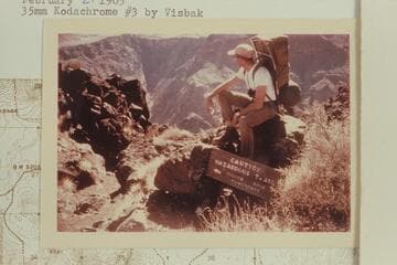 At the trail head to Vulcan Rapid