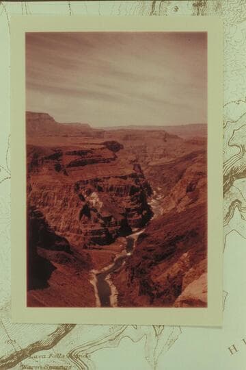 Down the Grand Canyon from overlook at Toroweap to Prospect Canyon and Vulcan Rapid