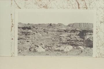 Temporary camp in Nokai Canyon while road to Camp Ibex was under construction