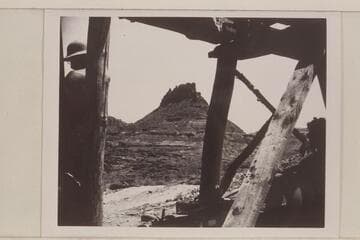 Trestle at the Gerhart placer operation, Red Canyon in Glen Canyon. Castle Butte