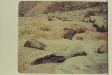 John Daggett entering Vulcan Rapid. He is at the water line on right--"notice small figure--damn small."