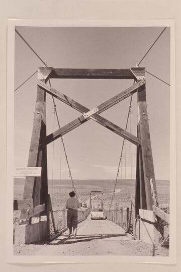 Marie Desloge photographs suspension bridge in Brown's Hole