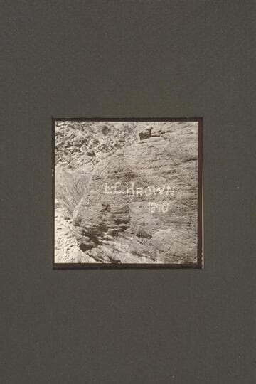 Inscription cut by Leo G. Brown of the Stanton party, 1890