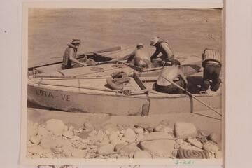 Bailing boat after running rapid above Fishtail which would be about Mile 138 3/4