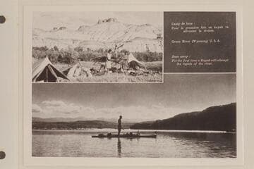 Page of photo album of French Trio. The French Trio preceded Gardiner by three weeks
