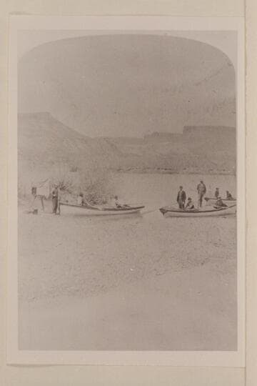 "Views on the Green River." Powell's second party at Green River, Wyoming. Ready to Start