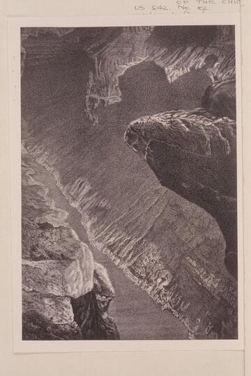 Looking South into the Grand Canon--Colorado River. Sheavwitz Crossing