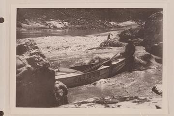 Lining the "Botany."  1938 Nevills Expedition.  Copy of photo loaned by Wesley Heath