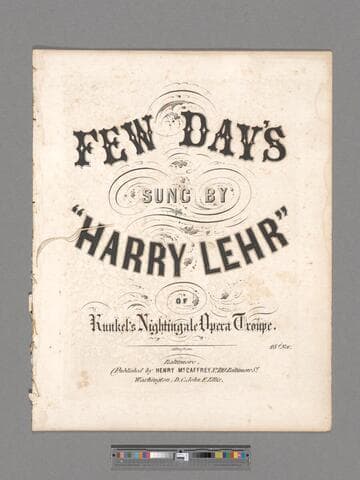 Few days / words and music by J. H. Hewitt