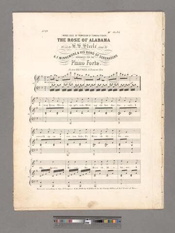 The rose of Alabama / words by S. S. Steele ; sung by A. F. Winnemore & his band of serenaders ; arranged for the piano forte