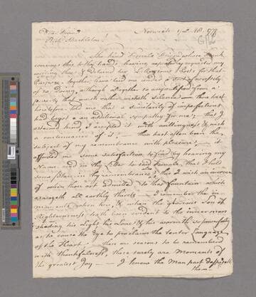 Roper, John. Letter to Richard Shackleton