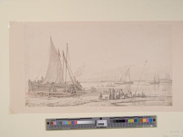 Beach Scene with Boats