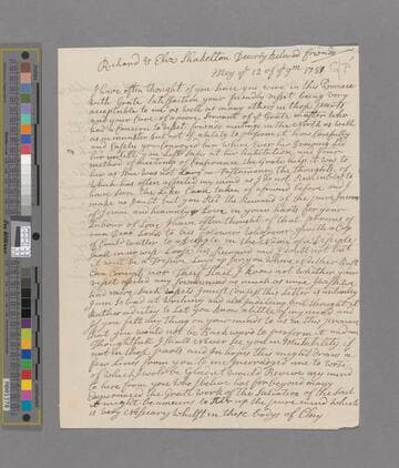 Morton, James. Letter to Richard Shackleton