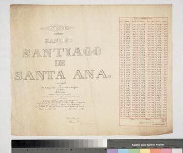 Map of the Rancho Santiago de Santa Ana