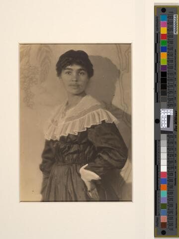 Proof of Eulalia Richardson in dress with lace collar & cameo