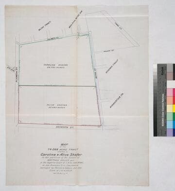Map of the 74.066 Acre Tract alloted to Caroline & Alice Shafer