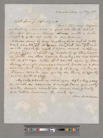 William Dickinson letter to Levi J. Woodyard