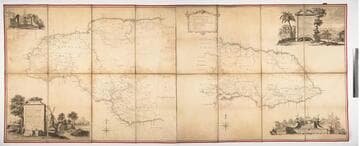 To the Right Honourable Robert Earl of Holdernesse, This Map of the County of Cornwall, in the Island of Jamaica laid down from the papers and under the Direction of Henry Moore Esqr, His Majesty's Lieutenant Governor and Commander in Chief of that Island in the years 1756..57..58..59..60 & 61 & from a great number of Actual Surveys performed by the Publishers is humbly inscribed by His Lordship's Most Obedient and Most Humble Servants, Thos. Craskell, Engineer, Jas. Simpson, Surveyor